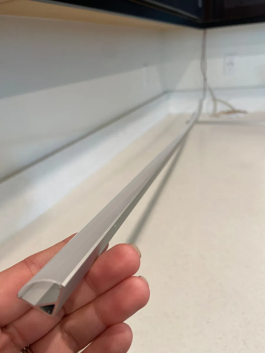 Light strip placed at the front of the cabinet