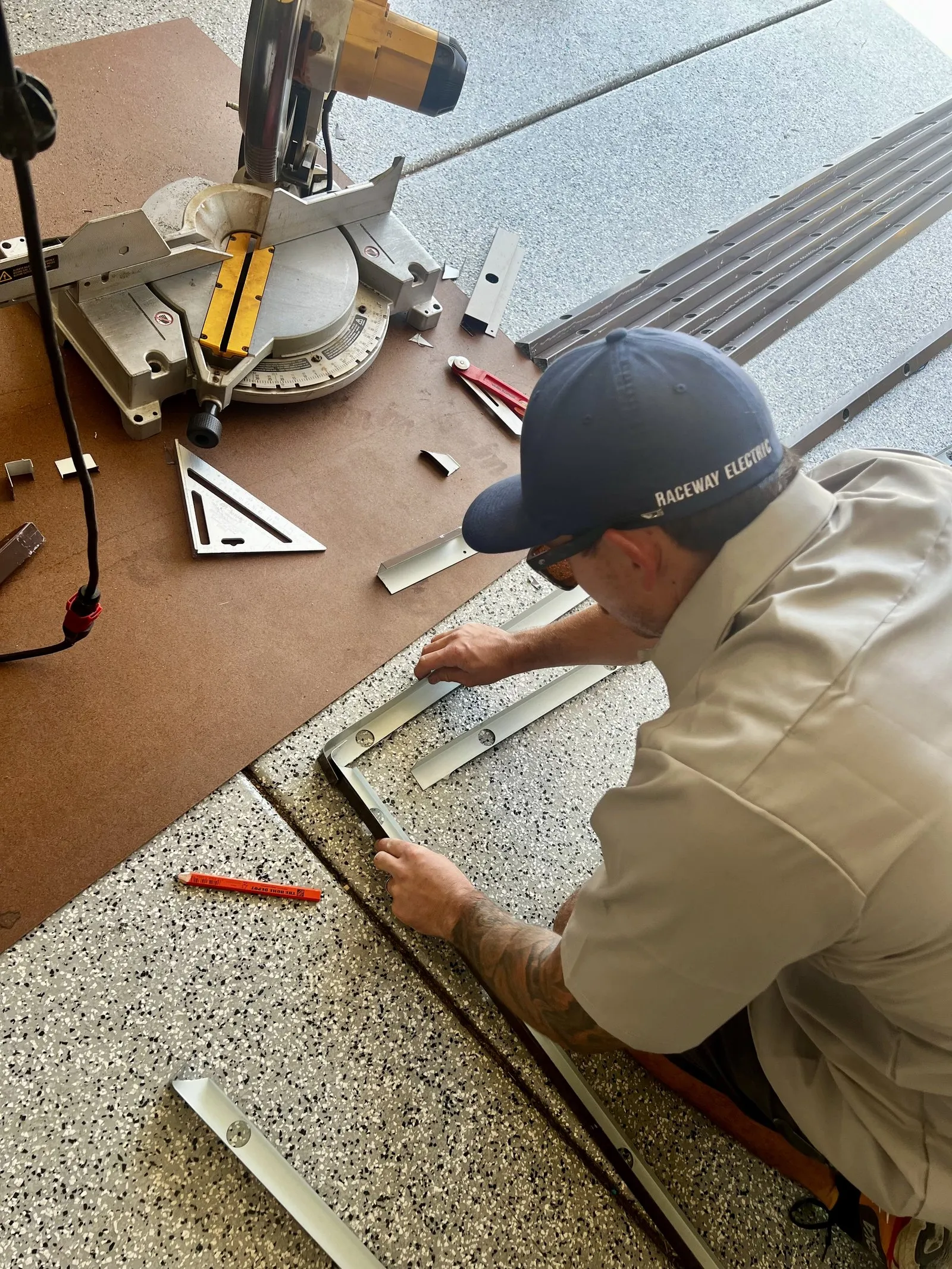 Custom cut Oelo permanent light track ready for install